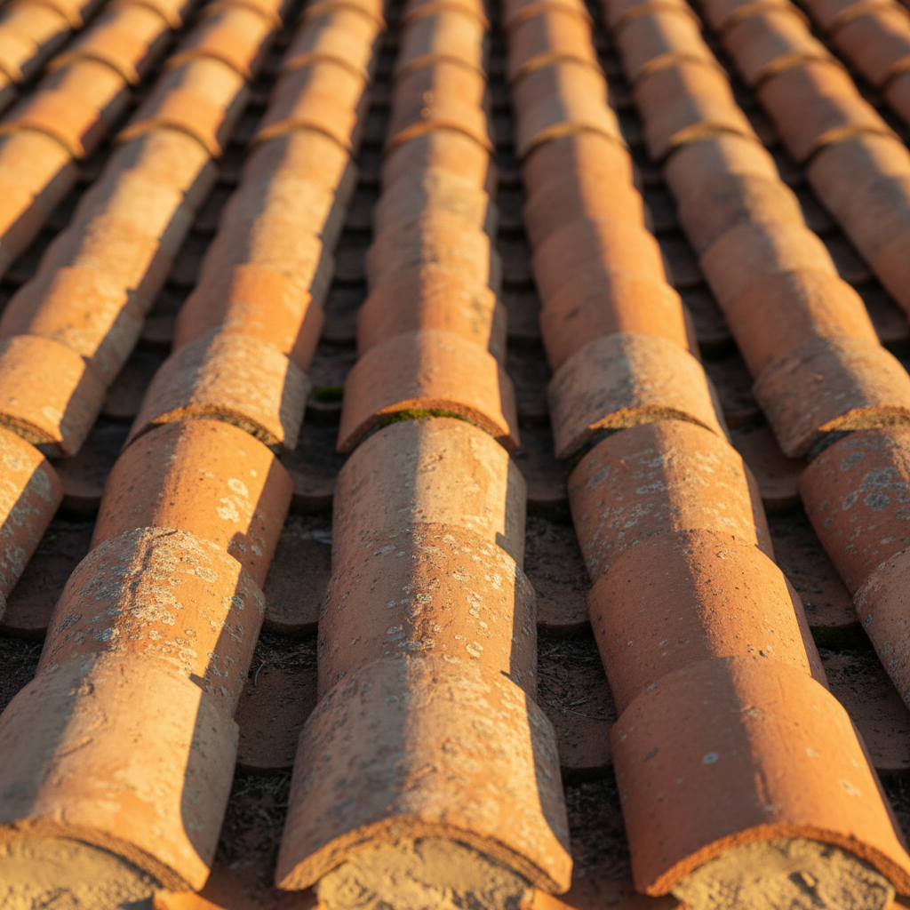 Terracotta roof tiles in Mediterranean kilns.
