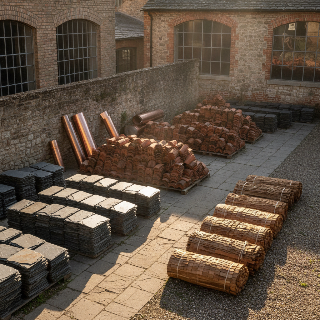 The workshop yard at first light.